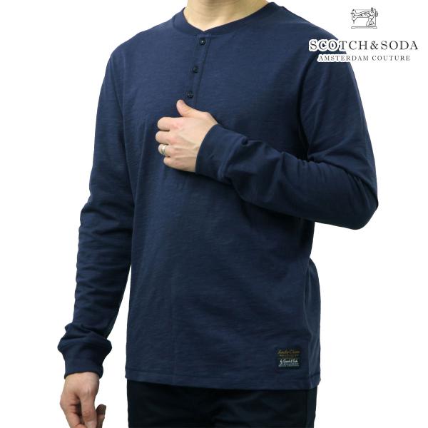 スコッチアンドソーダ メンズ 長袖Tシャツ 正規販売店 SCOTCH&amp;SODA ヘンリーネック HE...