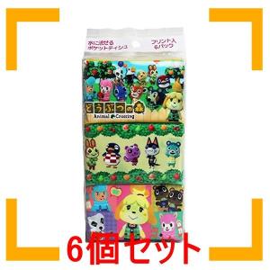 まとめ買い ハヤシ商事 どうぶつの森 水に流せるポケットティシュ 16枚(8組) 6個セット｜i-mon