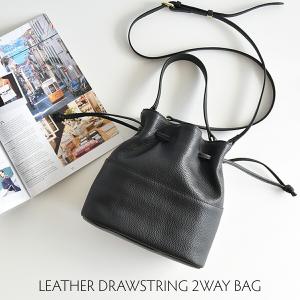 本革 2WAY 巾着 バッグ レディース ショルダーバッグ 斜め掛け 軽量 大人 上品 春 夏 秋 肩掛け 大容量 シンプル y[tao]｜i-need-more-shoes