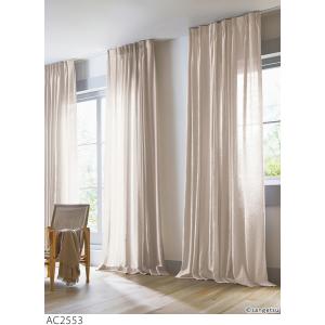 サンゲツ オーダーシアーカーテン【UVカット】 AC2553-2555 仕上り巾51〜150cm×仕上り丈181〜200cm SS仕様（スタンダード）約2倍ヒダ（本縫い）裾：折返し