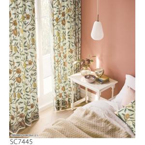 モリス クロニクルズ（サンゲツ）オーダーカーテン SC7443-SC7445 仕上り巾449〜512cm×仕上り丈261〜280cm SS仕様（スタンダード）約2倍ヒダ 裾：折返し