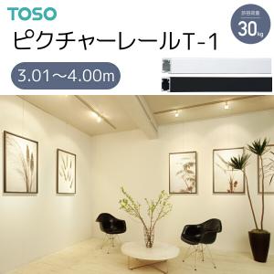 TOSO（トーソー） ピクチャーレール T-1 別製作レール 3.01m〜4.00m ホワイト/ブラック｜i-read