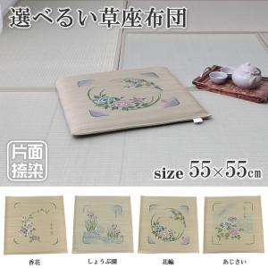 い草座布団 選べるシリーズ 55×55cm 片面捺染 捺染千鳥座布団 い草 イ草 いぐさ 自然素材 座布団 ざぶとん ザブトン 夏 和座布団｜i-s