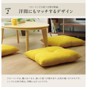 座布団 クッション 銘仙判 刺し子 約55×5...の詳細画像3