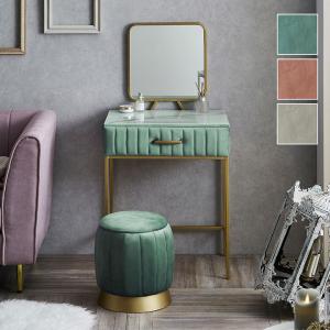 ドレッサー テーブル 完成品 ベロア調 姫 幅60cm スクエアタイプ