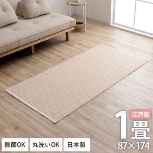 PPラグ カーペット ござ 洗える 六花 江戸間 1畳 87×174cm ペット対応 オールシーズン ゴザ ポリプロピレン ラグ 日本製 麻の葉 ラグマット おしゃれ い草風