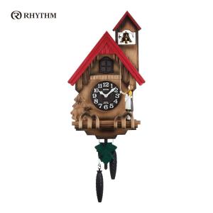 リズム 本格的ふいご式 カッコーチロリアンR 4MJ732RH06 | RHYTHM 鳩時計 カッコークロック 掛け時計 振り子時計 飾り重錘 飾り振子 仕掛け時計 日本製