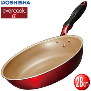 エバークックアルファ evercook α フライパン EAFP28RD レッド 28cm 全熱源対応 2年保証 ドウシシャ