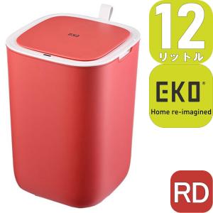 EKO JAPAN モランディプラスチックセンサービン12L EK6288P-12L-RD ワイルトチェリー   24.8x24.8x33.7cm   自動開閉 蓋つき ゴミ箱 1年保証