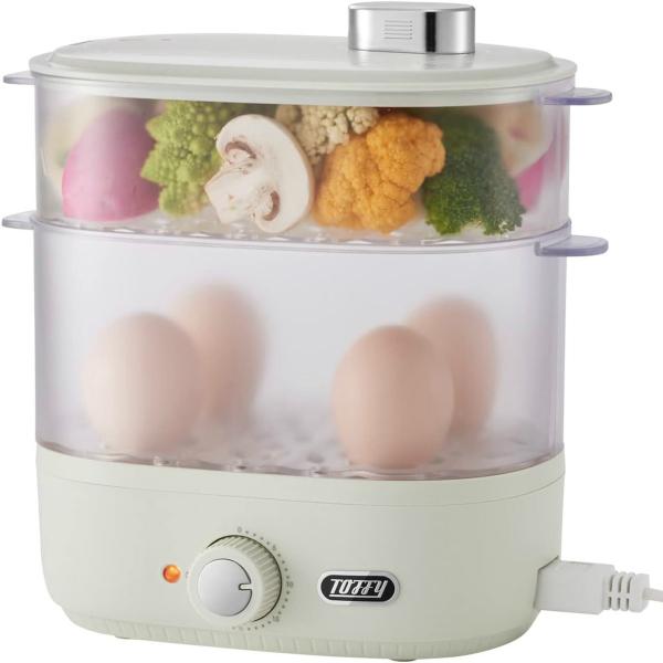 Toffy コンパクトフードスチーマー K-FS1-AW ペールアクア | 専用カップ2個付 トレイ...