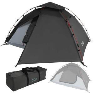 DOD 2人用 ライダーズワンタッチテント | T2-275 | ブラック | 収納サイズ62*20cm | アルミペグ シート付属