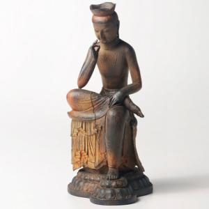 仏像 陶器製 金ミクロ菩薩 規格 大 日本製 陶器 仏具 弥勒菩薩 置物