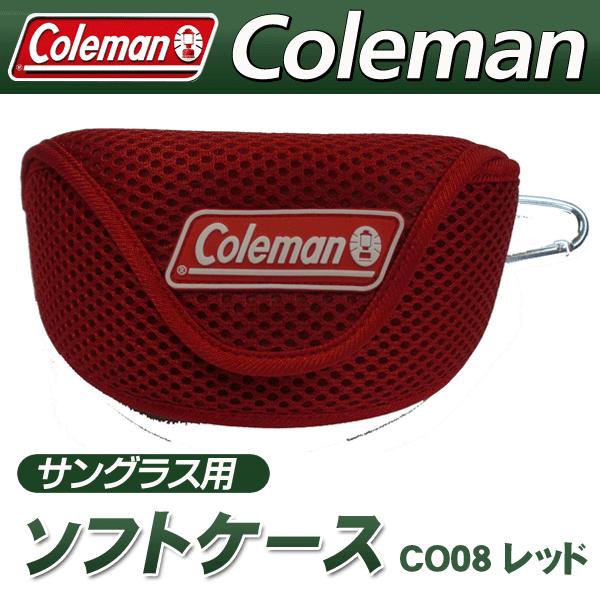 Coleman スポーツサングラス カラビナ付 ソフケース CO-08 レッド 眼鏡収納ケース 釣り...