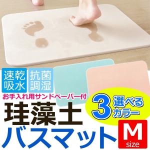 珪藻土 バスマット 45cm×35cm 驚きの吸水力 サラサラ速乾 防カビ/ダニ 消臭効果 いつでも快適 洗濯不要 速乾 おしゃれ 洗面所 ◇ 足拭きバスマット M 訳あり