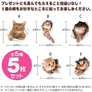 猫 ステッカー 5枚セット ウォールステッカー...の詳細画像1