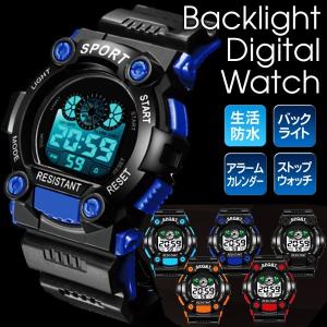 多機能 腕時計 デジタルウォッチ 防水 バックライト液晶