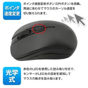 マウス ワイヤレスマウス 無線 USBレシーバ...の詳細画像3