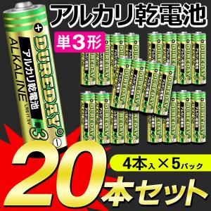 アルカリ乾電池 20本セット 単3形 アルカリ電池 5パック（4本入） 単三 電池 単3電池 防災 備蓄 おもちゃ まとめ買い 激安 乾電池 20本 長寿命 S◇ 単3-4P×5｜i-shop777