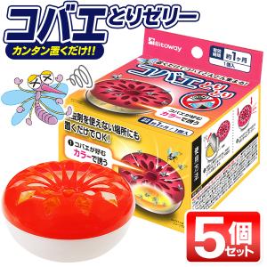 コバエ退治ゼリー 5個セット 置き型 ハエ駆除剤 コバエとりゼリー 5ヶ月有効 香りで誘う 害虫キャッチ ゴミ箱の周り 台所 撃退ゼリー/60N◇ コバエとりとり5個