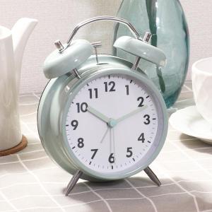 目覚まし時計 起きれる 子供 大音量 レトロ 置時計 アナログ 卓上時計 アラーム ライト 静か 連続秒針 北欧 プレゼント お祝い おしゃれ /60N◇ ベル置時計