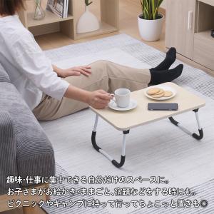 折りたたみ テーブル 木目調 PCテーブル ロ...の詳細画像4