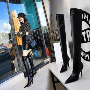 ロングブーツ ニーハイブーツ 美脚 ポインテッドトゥ ヒール10cm ロングブーツ ニーハイブーツ 美脚 ポインテッドトゥ ヒール10cm