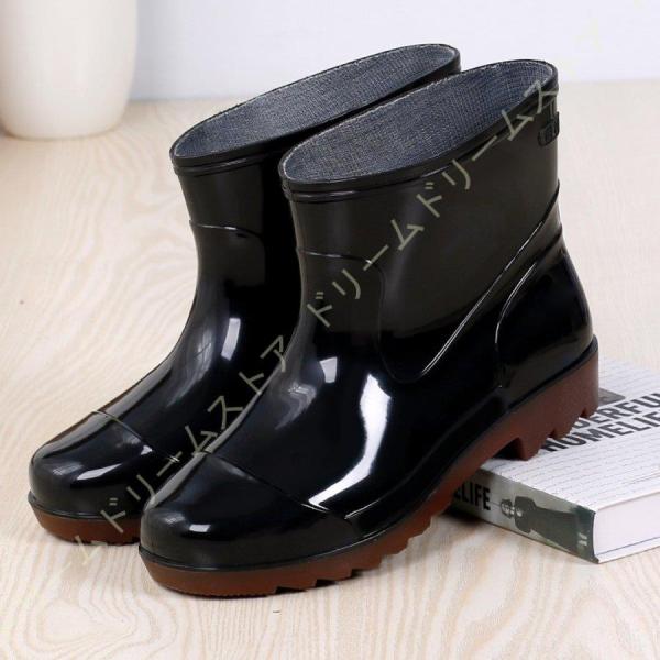レディース レインブーツ ショート 短靴 ワークブーツ スノーブーツ シンプル 雨靴 水に浮く軽量 ...