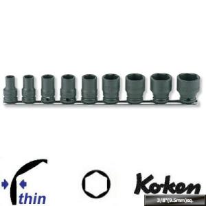 在庫数1 Ko-ken RS13401M9 3/8"差込 薄肉 インパクトソケット レールセット 9...