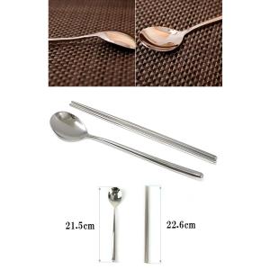 真空スプーンと箸セット ステンレス食器 韓国雑...の詳細画像2