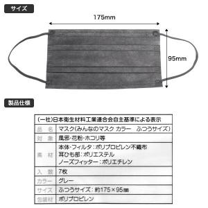 ふつうサイズマスク グレー7枚 不織布 マスク...の詳細画像4