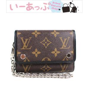 ルイヴィトン チェーン付き二つ折り財布 ポルトフォイユ・コンパクト 美品　モノ・マカサー M60167 o708