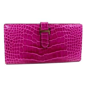 HERMES（エルメス） ベアンスフレ アリゲーター クロコ 二つ折り 長