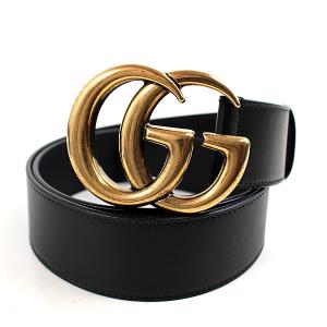 ダブルG グッチ ベルト メンスベルト GGマーモント Gバックル ブラック