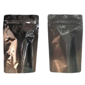 ラミジップ AL-1216BK (黒)（1,200枚）32＋160×120＋35mm（底）セイニチ チャック付カラーアルミスタンド袋 脱酸素剤対応袋 生産日本社(お届け時間指定不可)｜i-yota