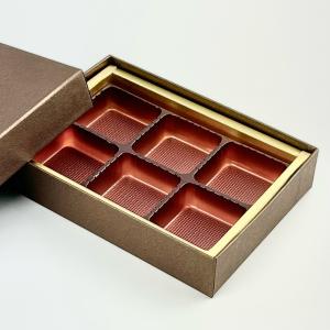 F32360 貼箱ドリーム 茶 6ケ用（30枚）チョコレート箱 77×115×20mm