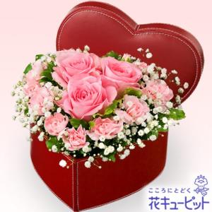 結婚記念日 ジューンブライド 花キューピットのピンクバラのハ...