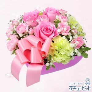 結婚記念日 ジューンブライド 花キューピットのピンクバラのリ...
