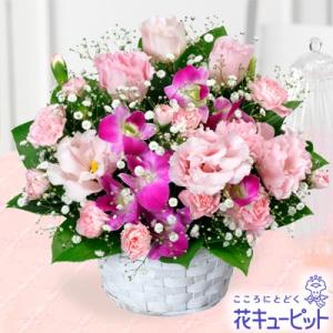 お祝い 花 誕生日 記念日 歓送迎 結婚祝い花キューピットのトルコキキョウとデンファレのアレンジメント