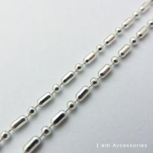 お取り寄せ商品　SV925製　シリンダーボールネックレスチェーン　太さ1.5mm　全長45cm