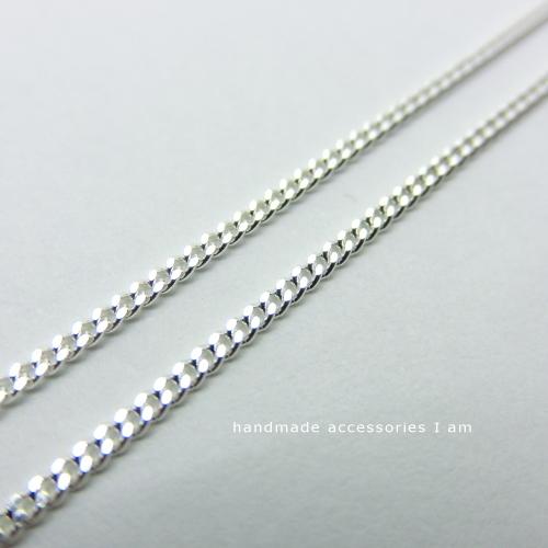 お取り寄せ商品　シルバー925　SV925　2面カット　キヘイ　喜平チェーン　太さ1.1mm　全長4...