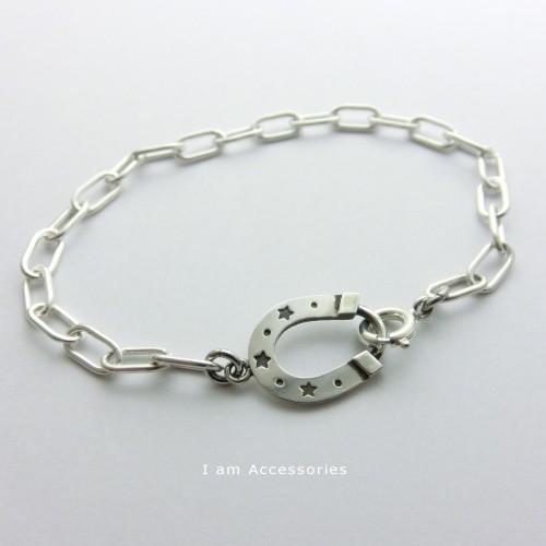 受注生産商品　馬蹄スター チェーンブレスレット　シルバー925