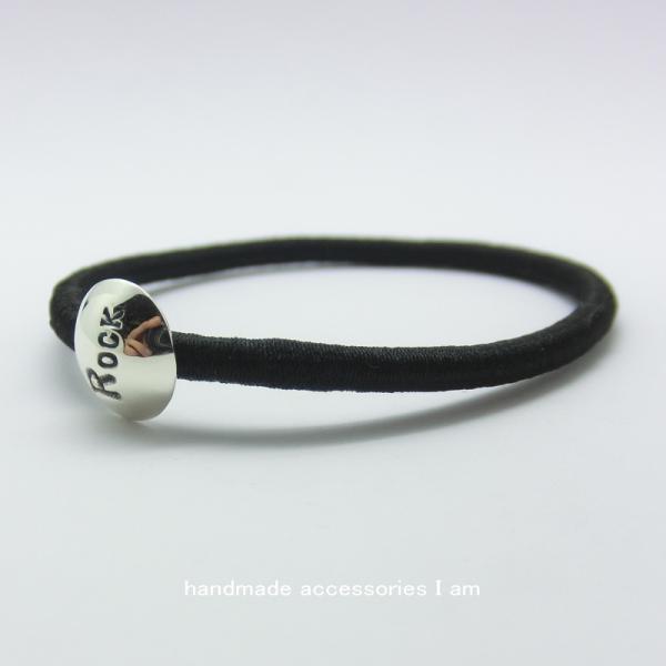受注生産商品　ハンドメイド　ROCK　コンチョヘアゴムブレスレット　シルバー925