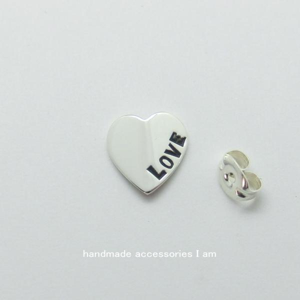 受注生産商品　片方/片耳　LOVE　ハートピアス　シルバー925
