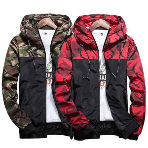 マウンテンパーカー 迷彩 カモフラージュ メンズ/レディース 秋冬ジャケット レッド／ブラック グリーン／ブラック