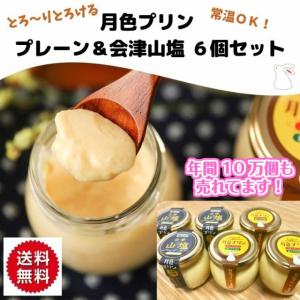 プリン 月色プリン プレーン＆会津山塩6個セット  ギフト