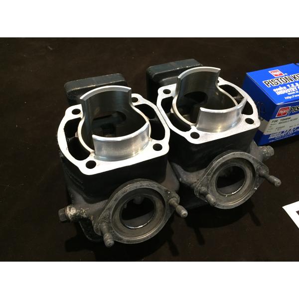 YAMAHA　RZ350R（φ64.0）ＩＣＢＭ(R)アルミメッキシリンダー加工　☆大好評☆EX側柱...