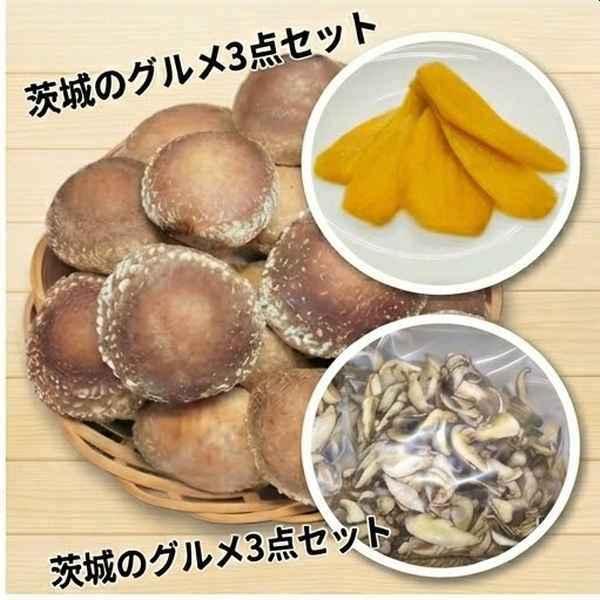 茨城のグルメセット2 原木生しいたけ(1Kｇ)+梶間さんちの干し芋(500ｇ×3)+原木乾椎茸(10...