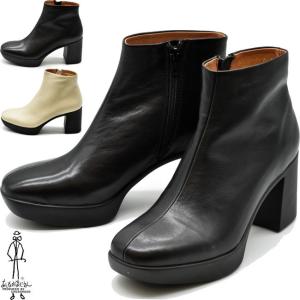 あしながおじさん ブーツ レディース 厚底 ブラック 黒 ブーティー 本