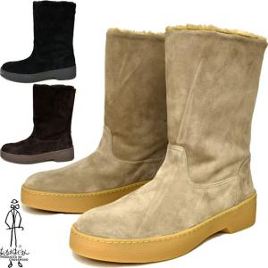 あしながおじさん ムートンブーツ ファー 本革 レザー