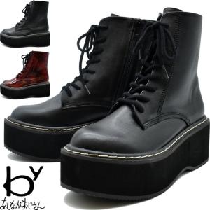 by あしながおじさん 厚底ブーツ レースアップブーツ